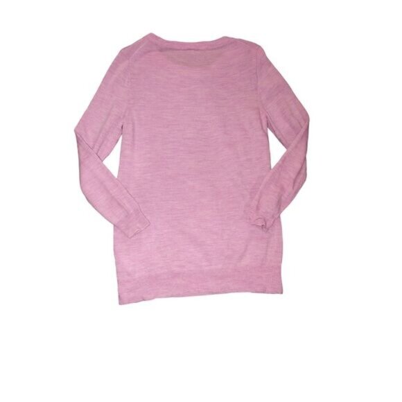 J Crew Womens Pink Merino100% Wool Long Sleeve Sweater Small Classic Fall Winter - Picture 9 of 10
